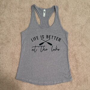 Women’s Gray Tank Top - Life is Better at the Lake